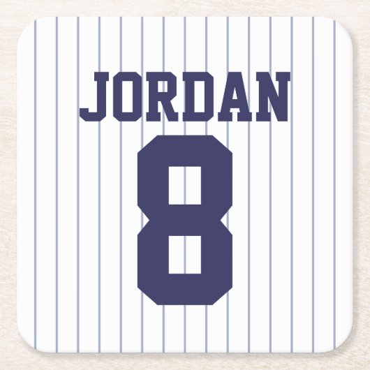 Baseball Jersey met aangepaste naam en nummer Kartonnen Onderzetters (Voorkant)