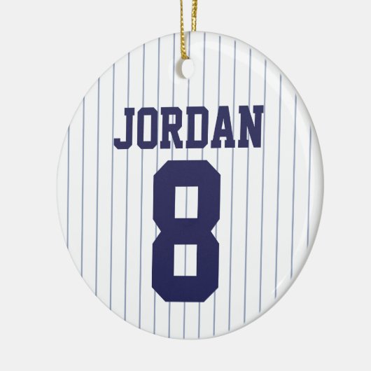 Baseball Jersey met aangepaste naam en nummer Keramisch Ornament (Links)