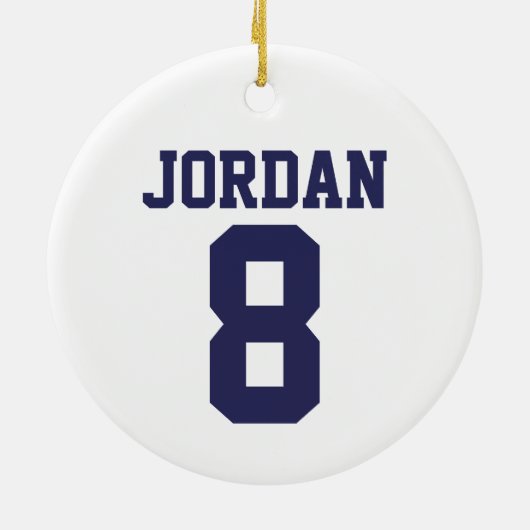 Baseball Jersey met aangepaste naam en nummer Keramisch Ornament (Achterkant)