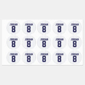 Baseball Jersey met aangepaste naam en nummer Labels (Vel)