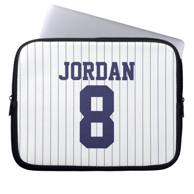 Baseball Jersey met aangepaste naam en nummer Laptop Sleeve (Voorkant)