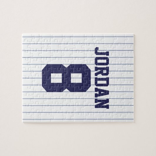 Baseball Jersey met aangepaste naam en nummer Legpuzzel (Horizontaal)