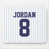 Baseball Jersey met aangepaste naam en nummer Muismat (Voorkant)