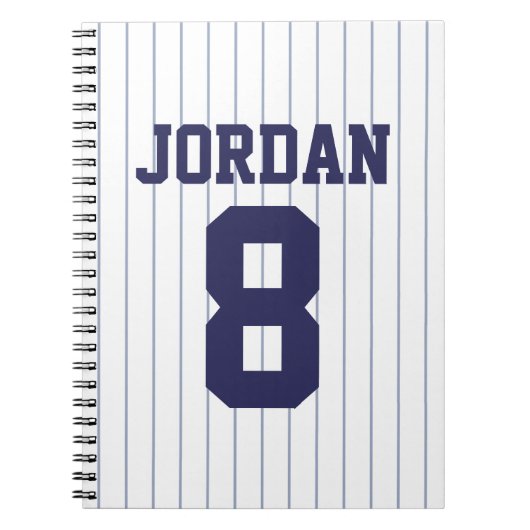 Baseball Jersey met aangepaste naam en nummer Notitieboek (Voorkant)