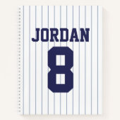 Baseball Jersey met aangepaste naam en nummer Notitieboek (Voorkant)
