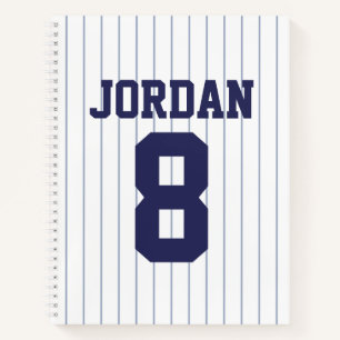 Baseball Jersey met aangepaste naam en nummer Notitieboek