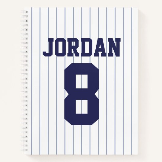 Baseball Jersey met aangepaste naam en nummer Notitieboek (Voorkant)