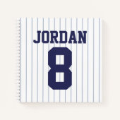 Baseball Jersey met aangepaste naam en nummer Notitieboek (Voorkant)
