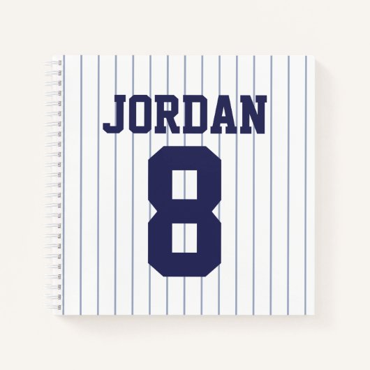 Baseball Jersey met aangepaste naam en nummer Notitieboek (Voorkant)