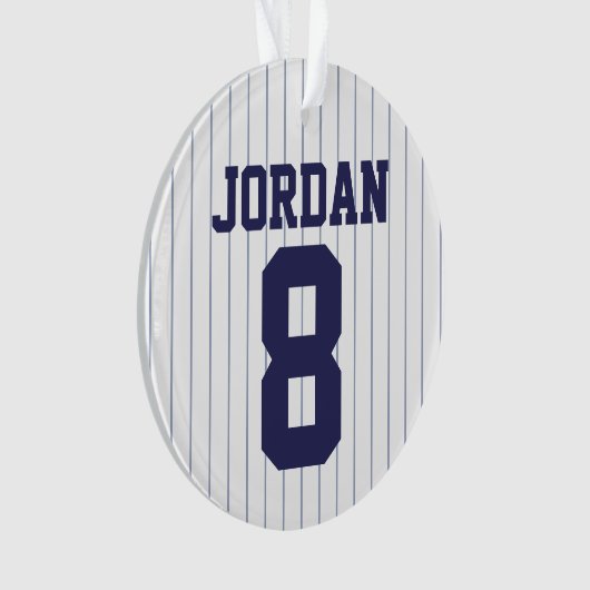 Baseball Jersey met aangepaste naam en nummer Ornament (voorkant)