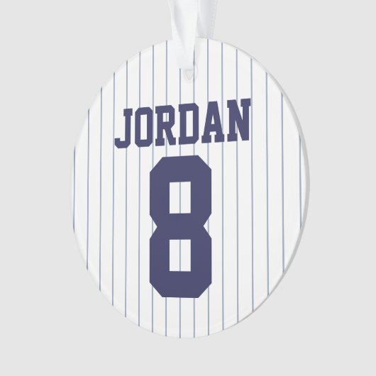 Baseball Jersey met aangepaste naam en nummer Ornament (voorkant)