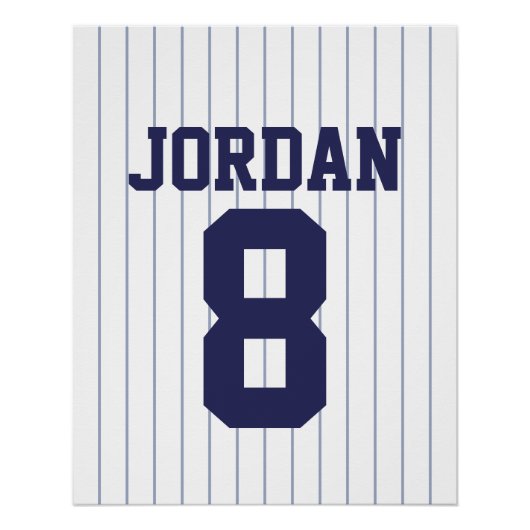 Baseball Jersey met aangepaste naam en nummer Perfect Poster (Voorkant)