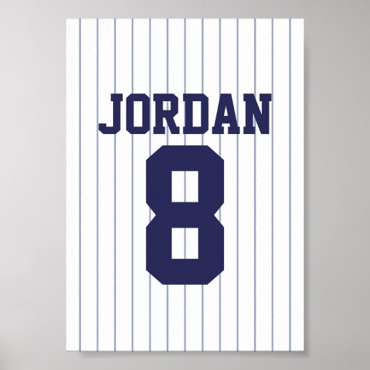 Baseball Jersey met aangepaste naam en nummer Poster (Voorkant)