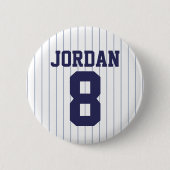 Baseball Jersey met aangepaste naam en nummer Ronde Button 5,7 Cm (Voorkant)