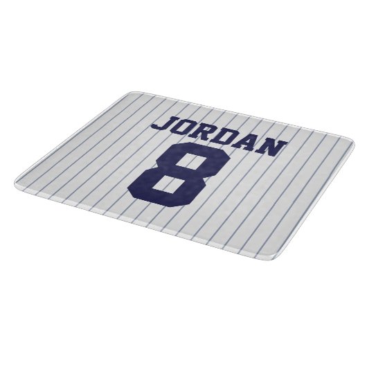 Baseball Jersey met aangepaste naam en nummer Snijplank (Hoek)