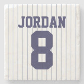 Baseball Jersey met aangepaste naam en nummer Stenen Onderzetter (Voorkant)