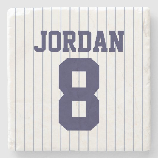 Baseball Jersey met aangepaste naam en nummer Stenen Onderzetter (Voorkant)