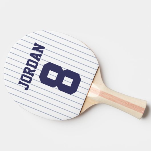 Baseball Jersey met aangepaste naam en nummer Tafeltennisbatje (Zijkant)