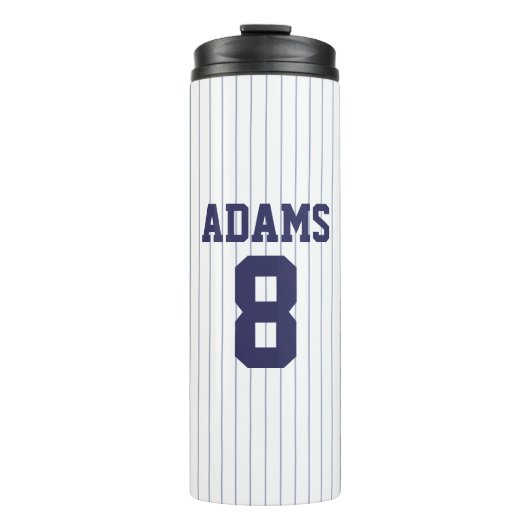 Baseball Jersey met aangepaste naam en nummer Thermosbeker (Voorkant)