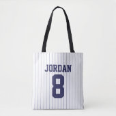 Baseball Jersey met aangepaste naam en nummer Tote Bag (Voorkant)