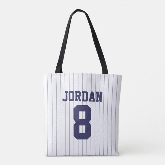 Baseball Jersey met aangepaste naam en nummer Tote Bag (Achterkant)