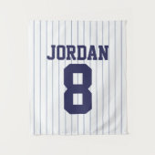 Baseball Jersey met aangepaste naam en nummer Wandkleed (Voorkant)