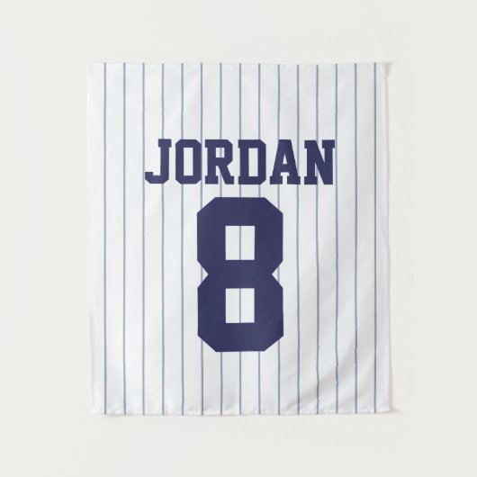 Baseball Jersey met aangepaste naam en nummer Wandkleed (Voorkant)