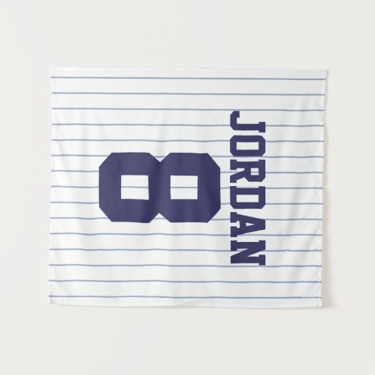Baseball Jersey met aangepaste naam en nummer Wandkleed (Voorkant (horizontaal))