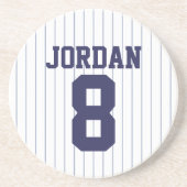 Baseball Jersey met aangepaste naam en nummer Zandsteen Onderzetter (Voorkant)
