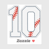 Baseball Jersey Number 10 Sticker (Vel)