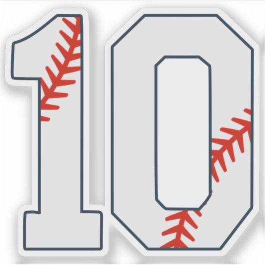 Baseball Jersey Number 10 Sticker (Voorkant)