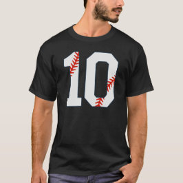 Baseball Jersey Number 10 T-shirt