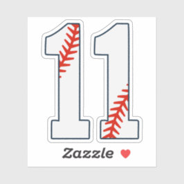 Baseball Jersey Number 11 Sticker