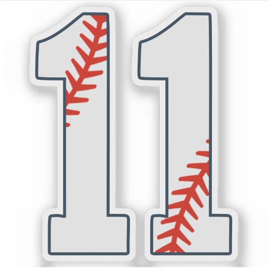 Baseball Jersey Number 11 Sticker (Voorkant)
