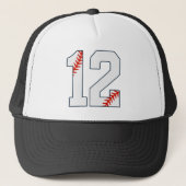 Baseball Jersey Number 12 Trucker Pet (Voorkant)
