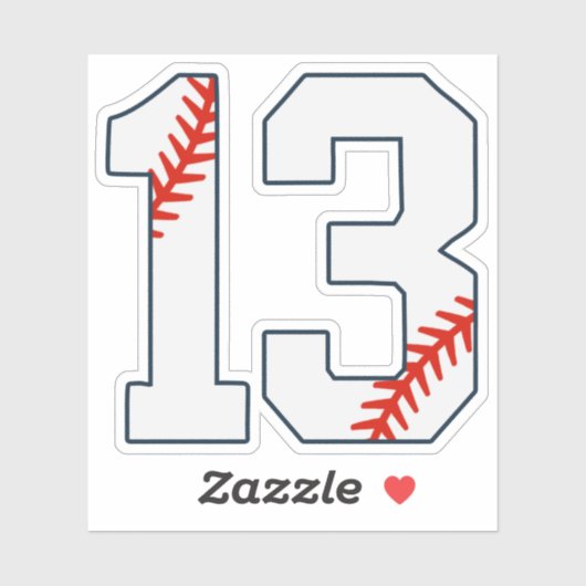 Baseball Jersey Number 13 Sticker (Vel)