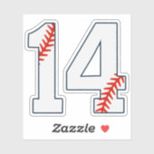 Baseball Jersey Number 14 Sticker (Vel)