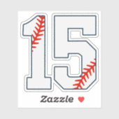Baseball Jersey Number 15 Sticker (Vel)