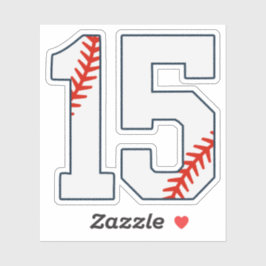 Baseball Jersey Number 15 Sticker