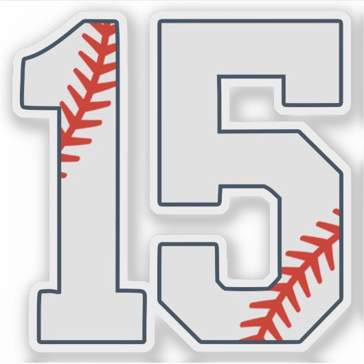 Baseball Jersey Number 15 Sticker (Voorkant)