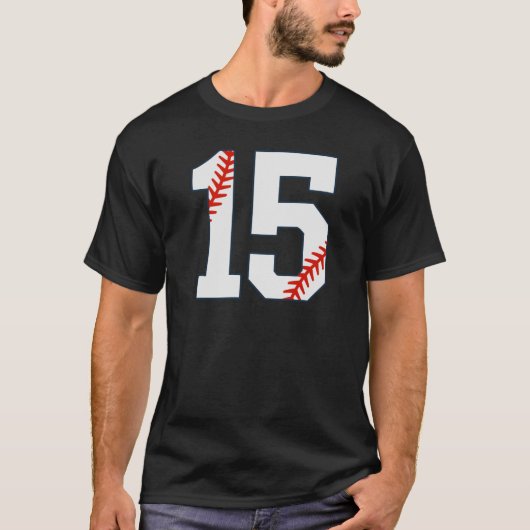 Baseball Jersey Number 15 T-shirt (Voorkant)