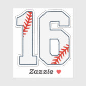 Baseball Jersey Number 16 Sticker (Vel)