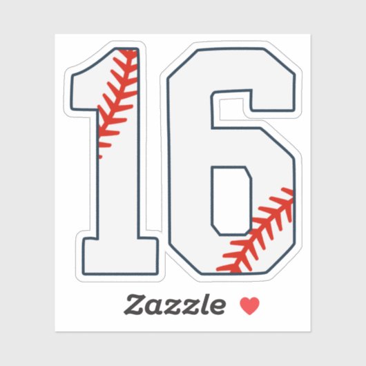 Baseball Jersey Number 16 Sticker (Vel)