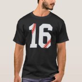 Baseball Jersey Number 16 T-shirt (Voorkant)