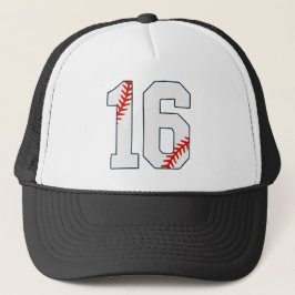Baseball Jersey Number 16 Trucker Pet