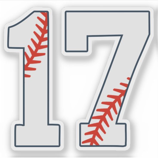 Baseball Jersey Number 17 Sticker (Voorkant)