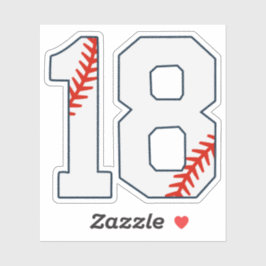Baseball Jersey Number 18 Sticker