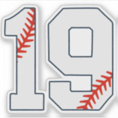 Baseball Jersey Number 19 Sticker (Voorkant)