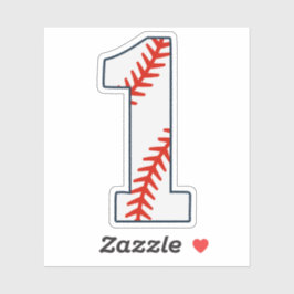 Baseball Jersey Number 1 Sticker