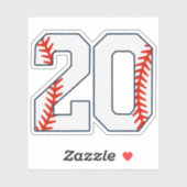 Baseball Jersey Number 20 Sticker (Vel)